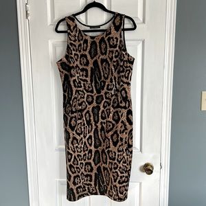Leopard print body con dress